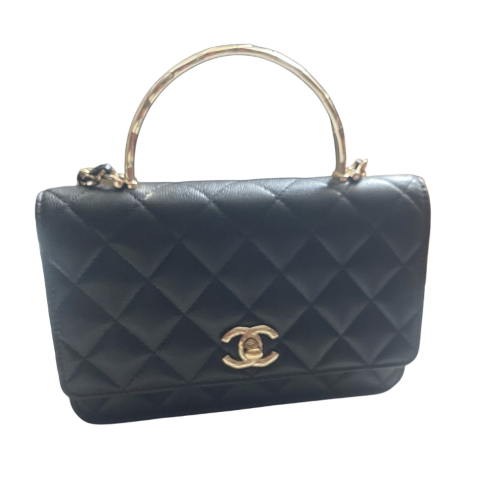 Chanel Black And Gold Wallet On Chain